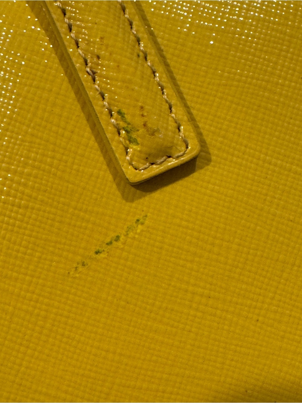 Prada BN2535 Galleria Saffiano Vernice Tote in Girasole Yellow with double COA! - Picture 2 of 16